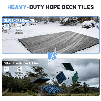 44 Pcs Interlocking Deck Tiles for Patio Flooring