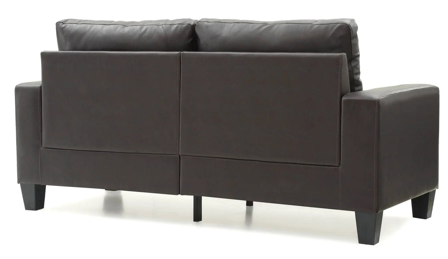 Newbury Modular Sofa Modern by Unique Piece Furniture in dark brown leather back view on Tampa Home & Garden Store