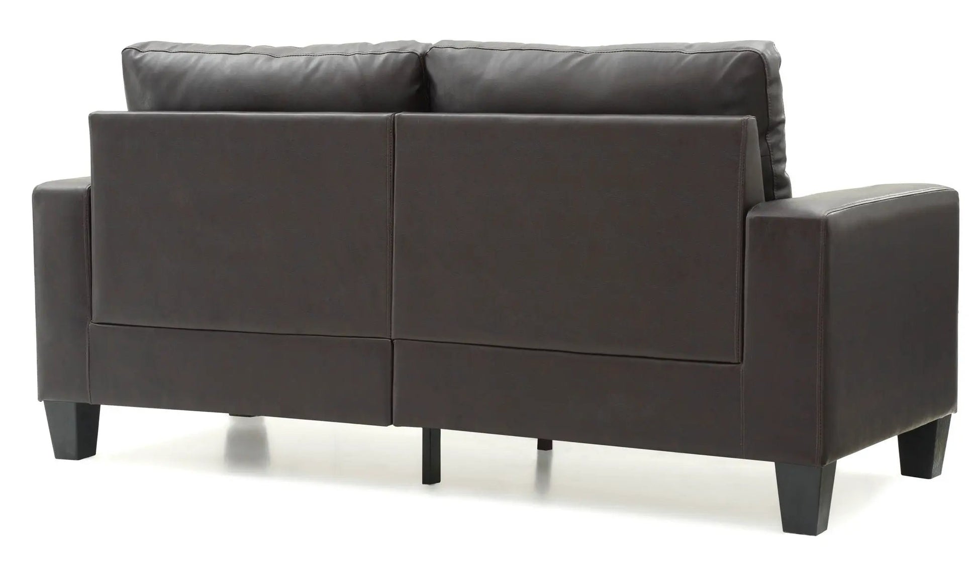 Newbury Modular Sofa Modern by Unique Piece Furniture in dark brown leather back view on Tampa Home & Garden Store