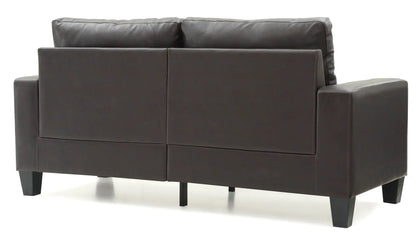 Newbury Modular Sofa Modern by Unique Piece Furniture in dark brown leather back view on Tampa Home & Garden Store