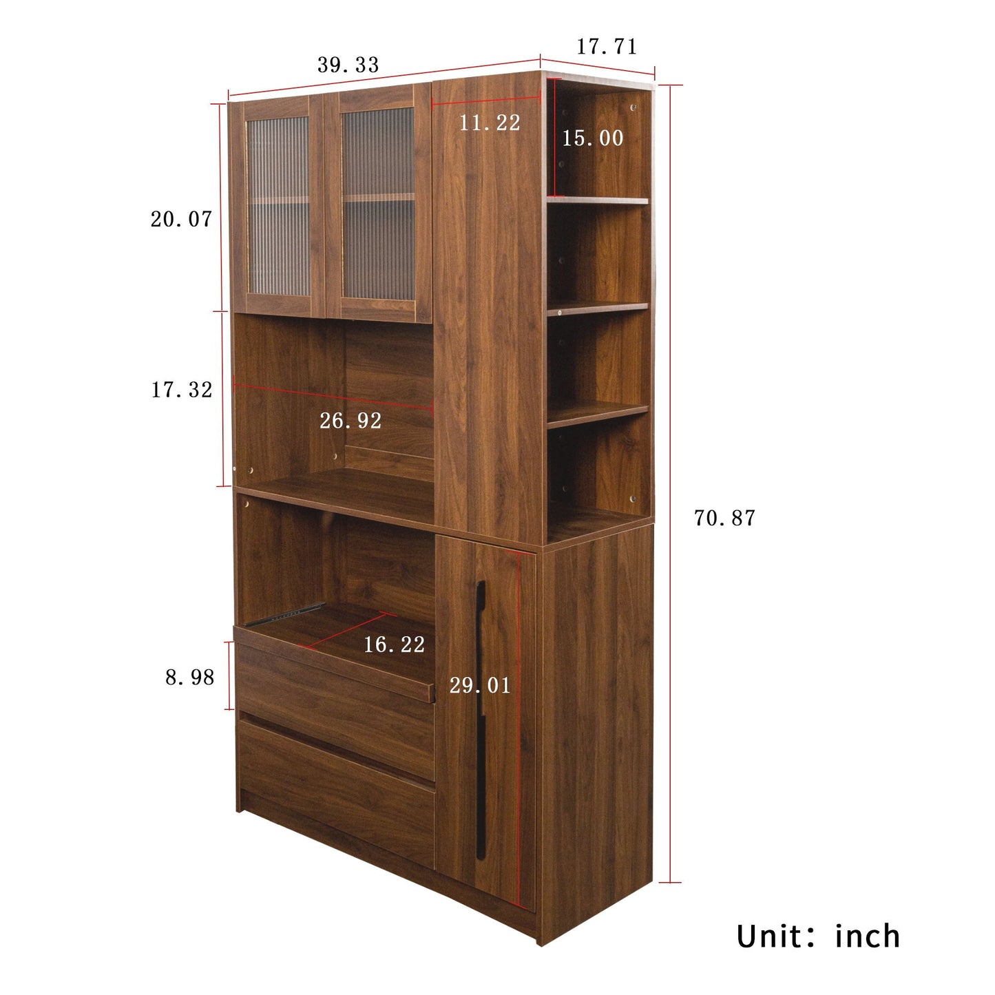 Tall Kitchen Pantry Cabinet and Microwave Stand