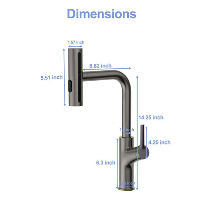 Stainless Steel Kitchen Sink with Pull Faucet
