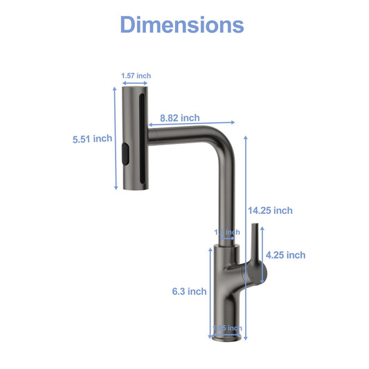 Drop-in stainless steel kitchen faucet with pull-out spray and soap dispenser by HouseOfZazla on Tampa Home & Garden Store