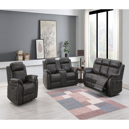 Steban Gray Durable Fabric Glider Recliner