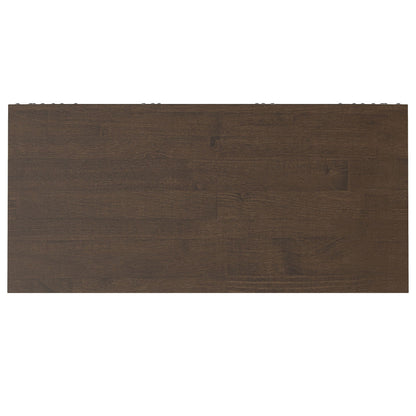 Handcrafted mid-century bookcase base panel in dark walnut wood grain on Tampa Home & Garden Store