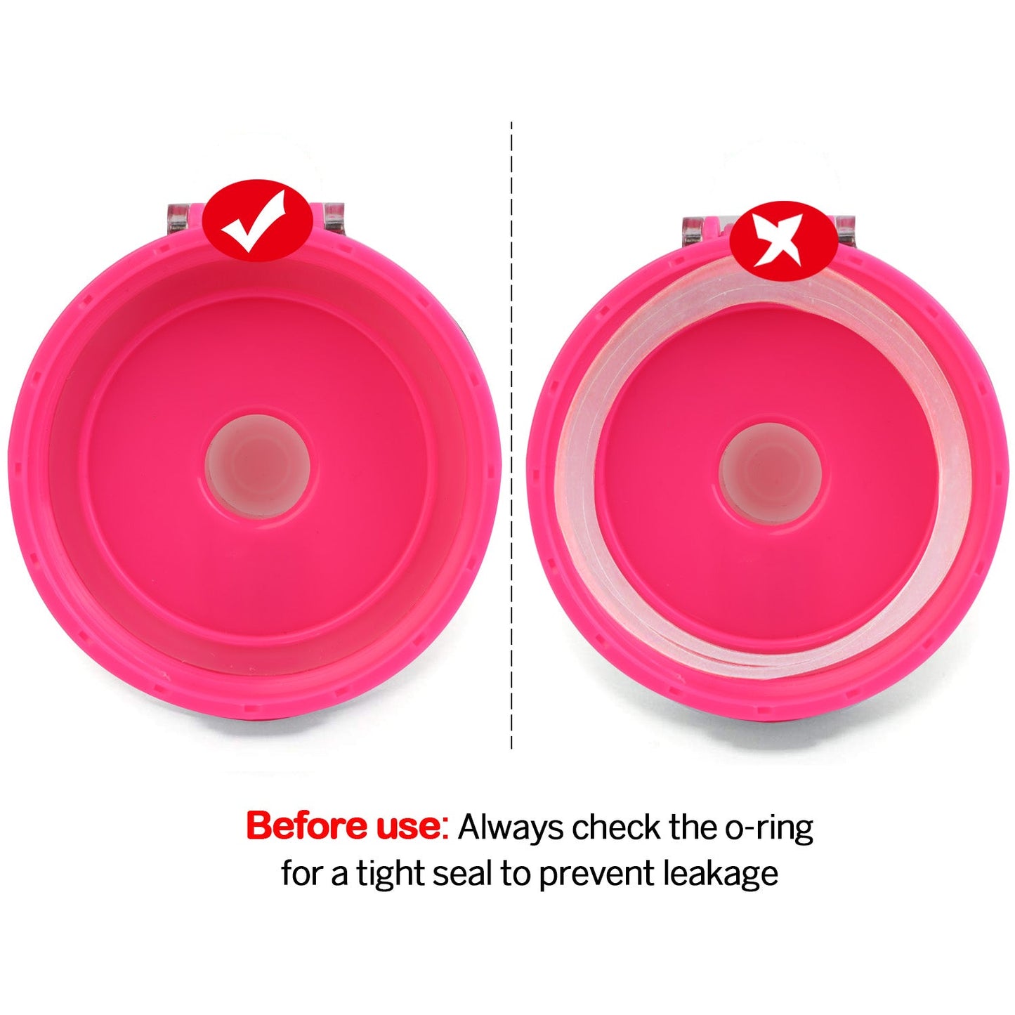 GemGear pink 32oz fruit infuser water bottle lid pair with flip-top seal and o-ring on Tampa Home & Garden Store