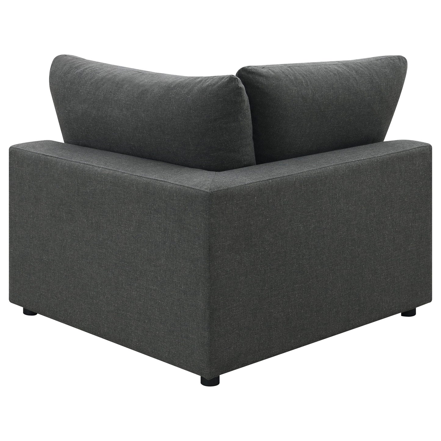 Rhette Upholstered Sectional 2-Piece Living Room Set in gray fabric with plush back cushions on Tampa Home & Garden Store