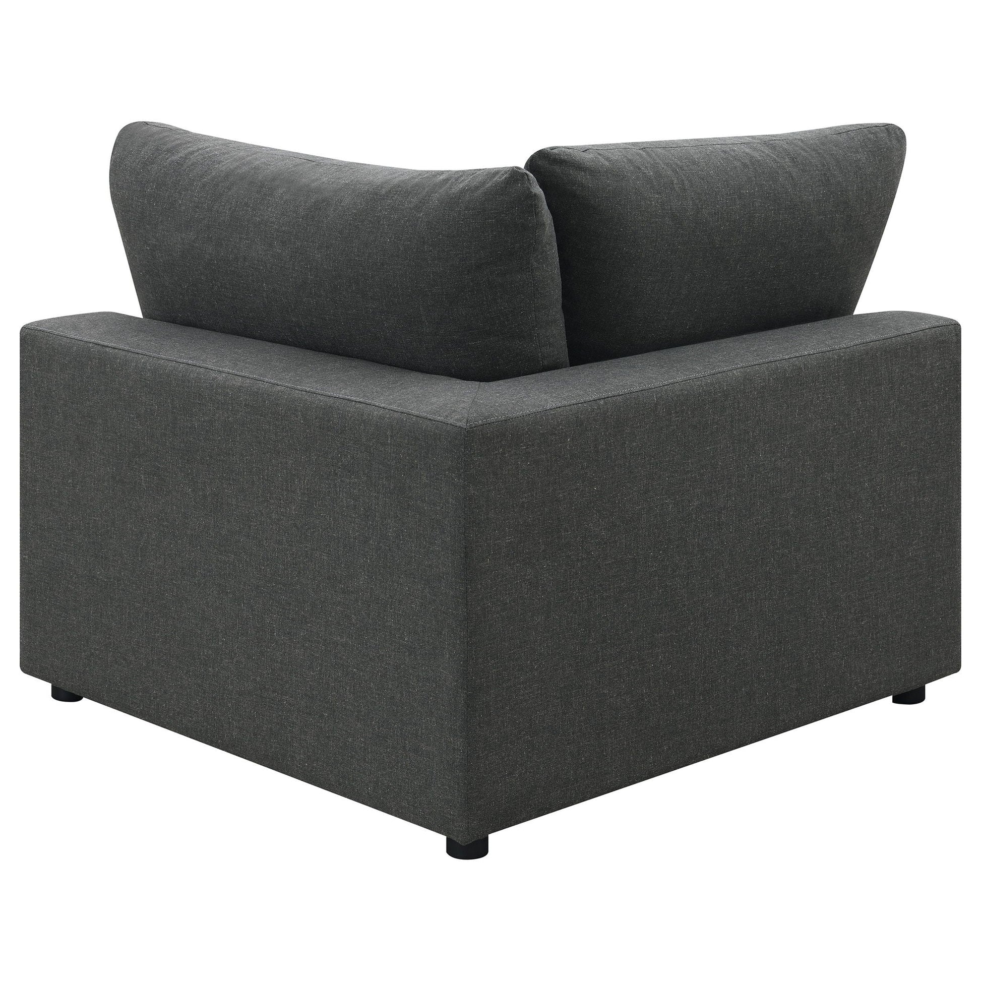 Rhette Upholstered Sectional 2-Piece Living Room Set in gray fabric with plush back cushions on Tampa Home & Garden Store