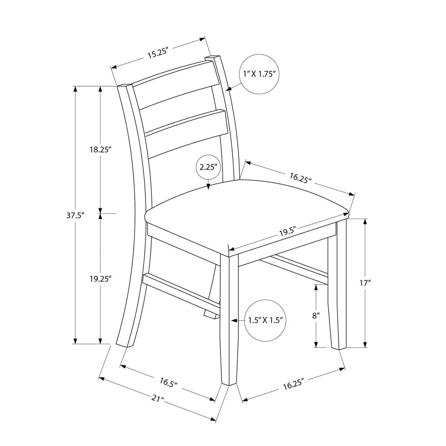 Dining chair set of 2 upholstered brown with wood legs by Unique Piece Furniture on Tampa Home & Garden Store