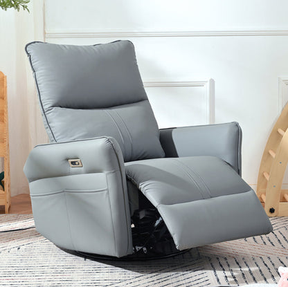 Power swivel rocker recliner chair gray faux-leather by HouseOfZazla on Tampa Home & Garden Store