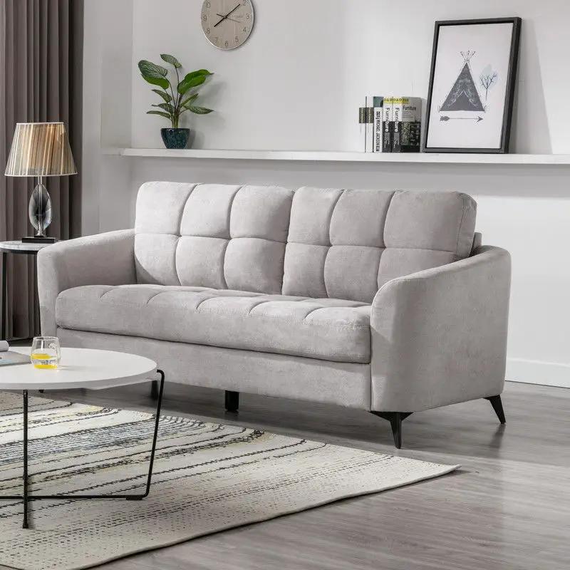 Callie - Woven Fabric Sofa, three-seat gray stationary sofa on Tampa Home & Garden Store