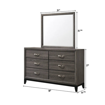 Contemporary 6 Drawer Dresser with Handles