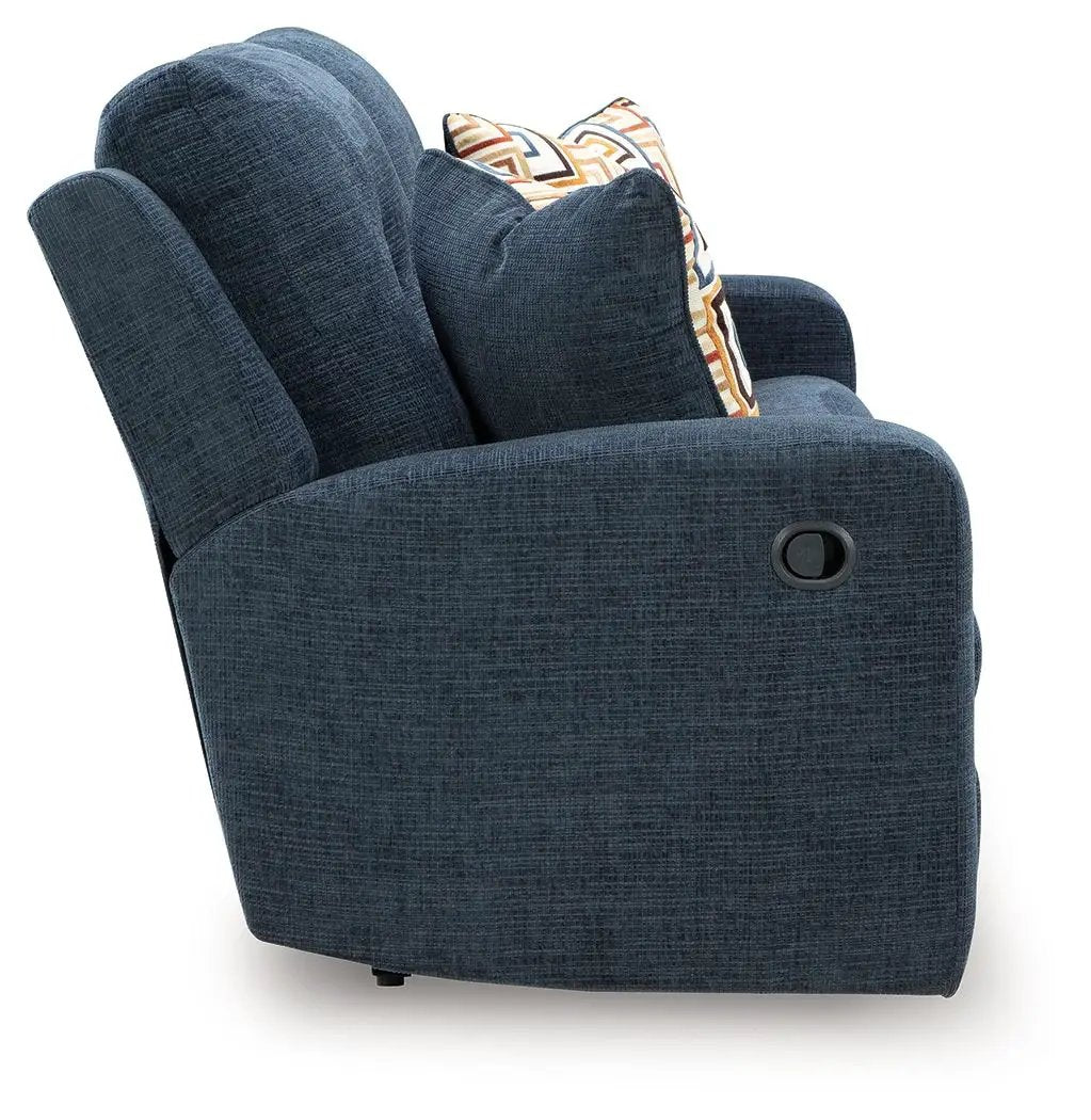 Danum 2 Seat Reclining Sofa in blue textured fabric by Unique Piece Furniture on Tampa Home & Garden Store