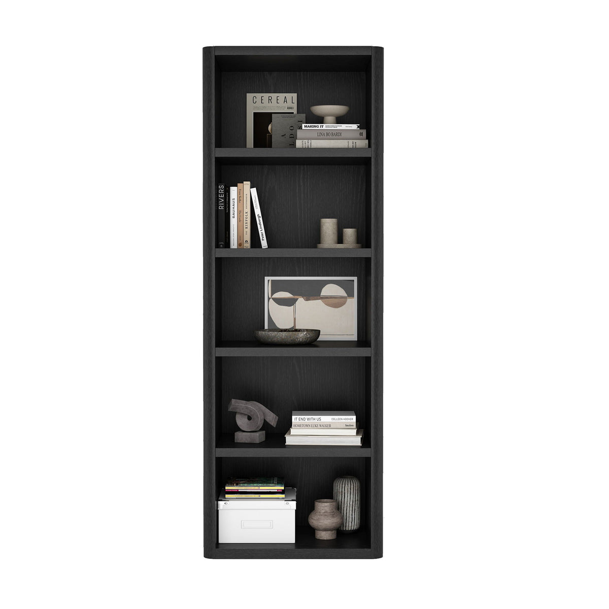Open Bookcase with Adjustable Shelves by HouseOfZazla, black finish, 79 in tall on Tampa Home & Garden Store