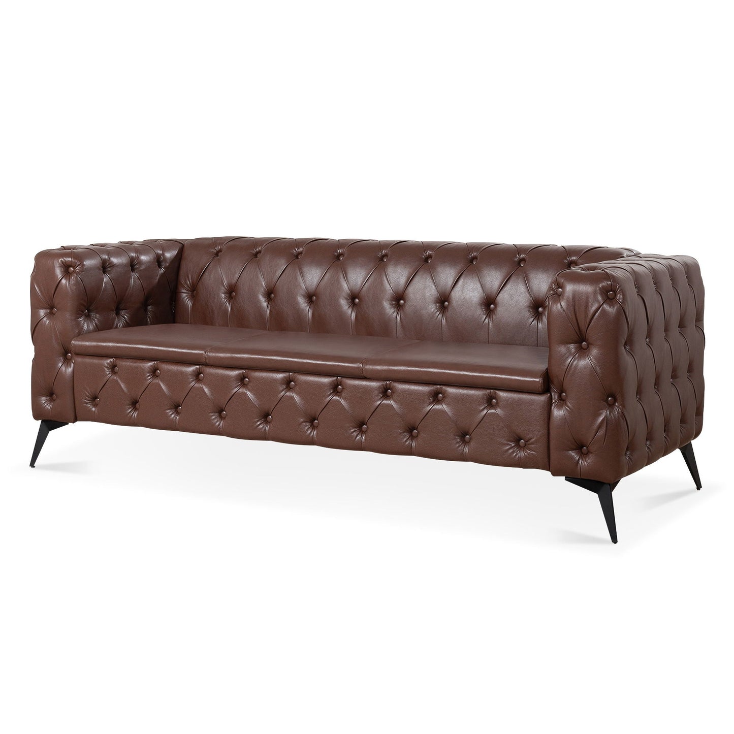 Modern 3 Seater Sofa with Square Arm and Cushion