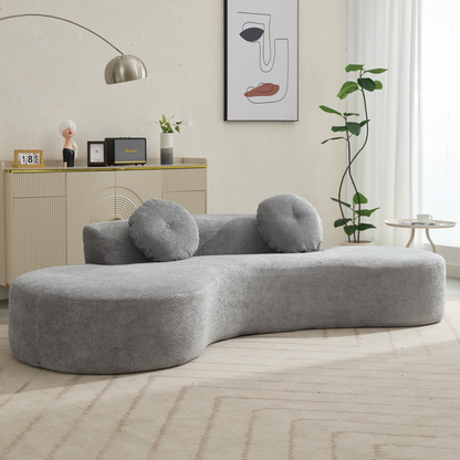 Modern Minimalist Curved Sofa for a Living Room