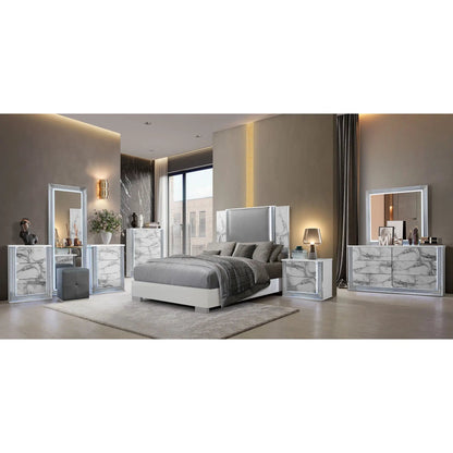 Moon Modern Bed with LED Accent Lighting