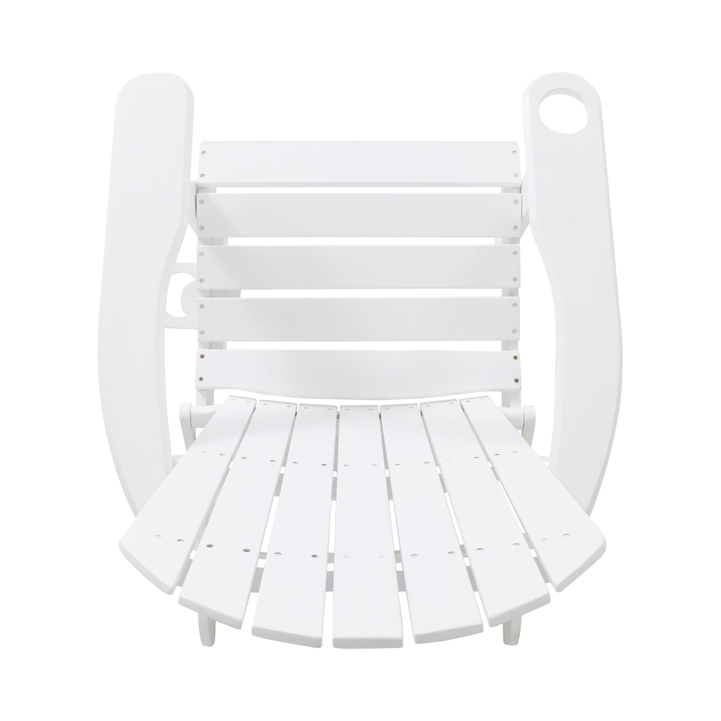Zenithia outdoor foldable Adirondack chair white with 2 cup holders on Tampa Home & Garden Store