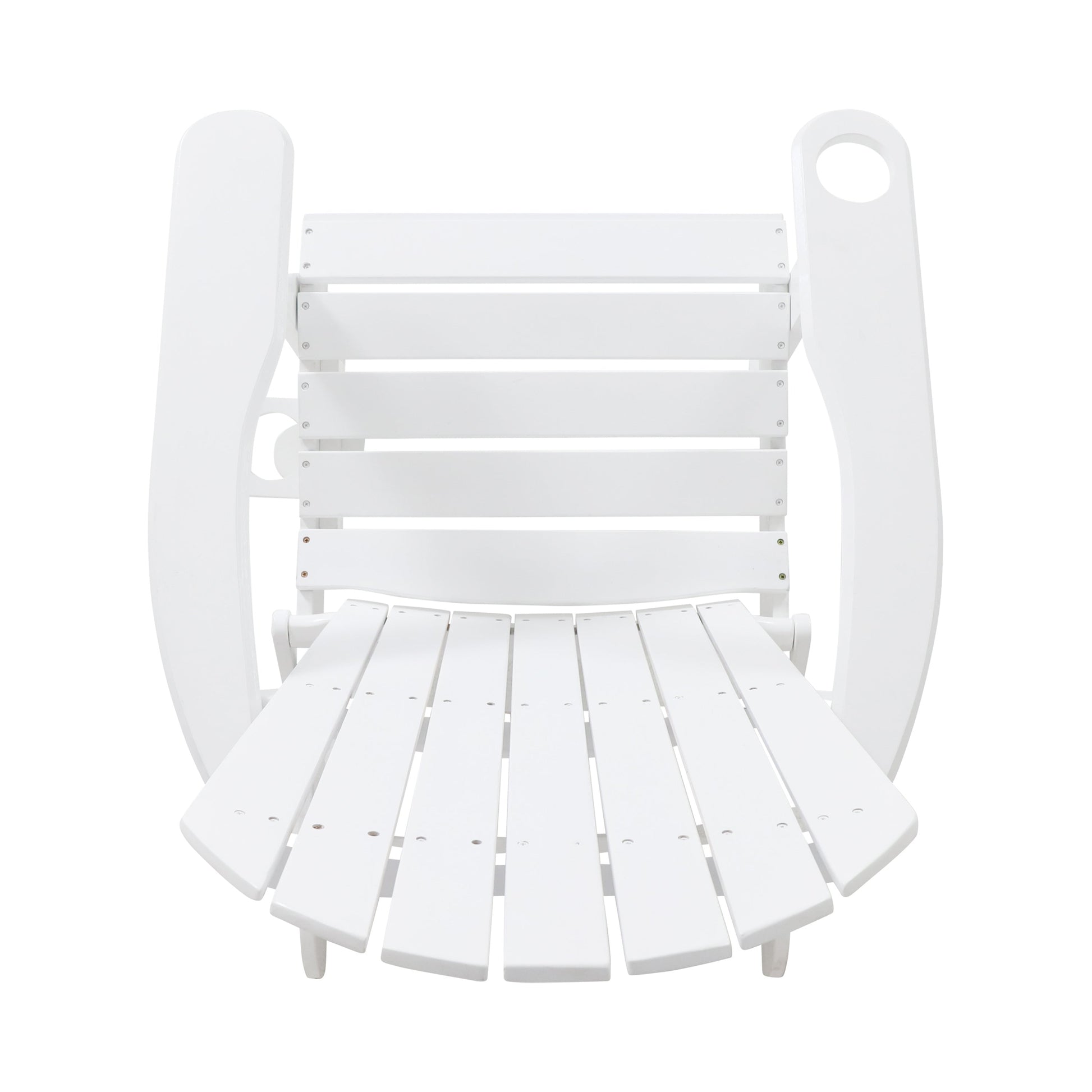 Zenithia outdoor foldable Adirondack chair white with 2 cup holders on Tampa Home & Garden Store