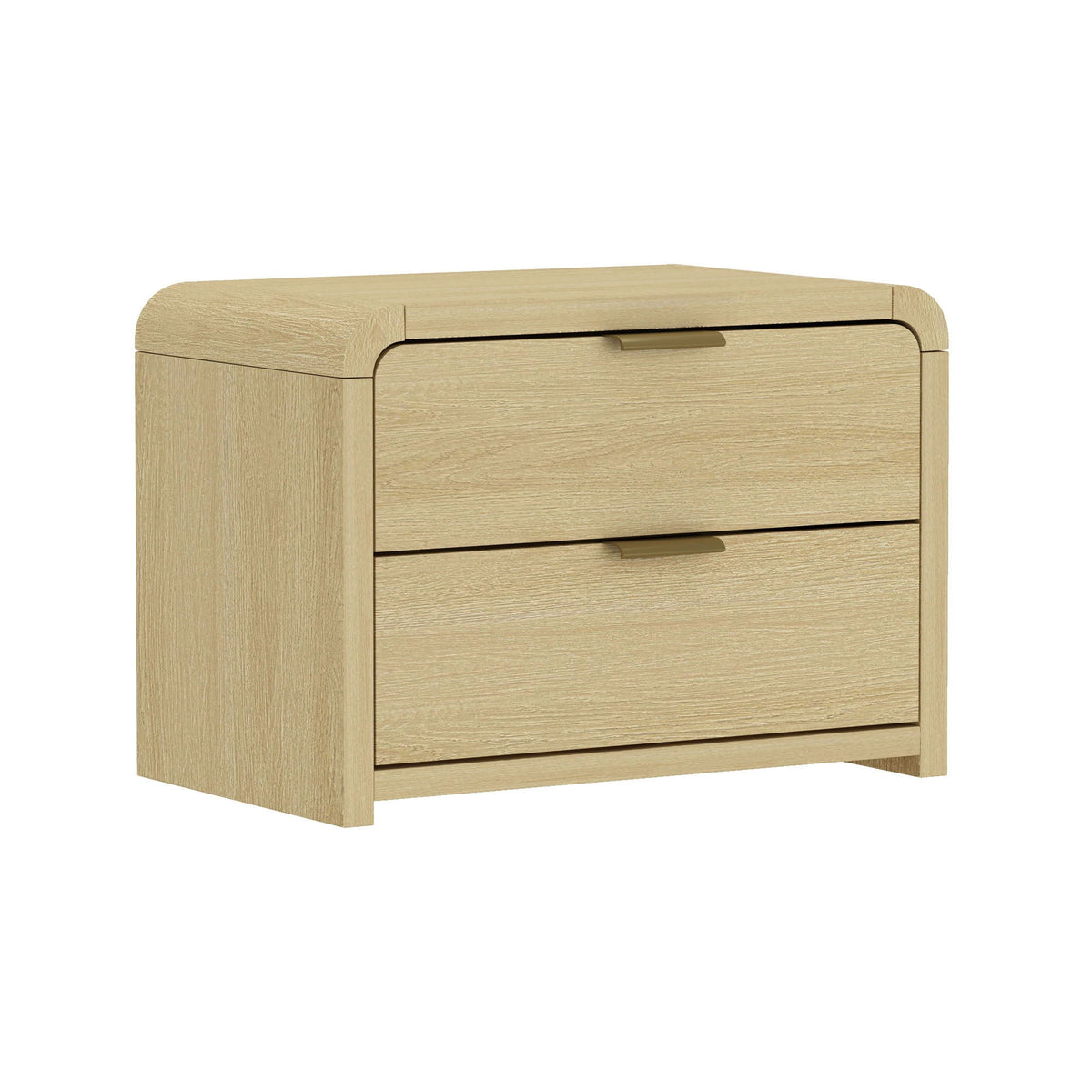 Modern minimalist solid wood nightstand with two drawers in light brown by HouseOfZazla on Tampa Home & Garden Store