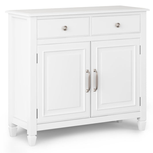 Connaught Handcrafted Entryway Storage Cabinet white finish with two top drawers on Tampa Home & Garden Store