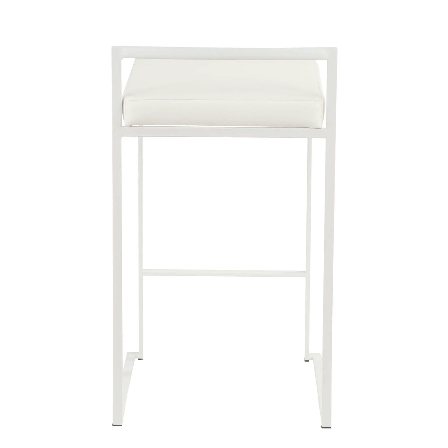 Fuji white contemporary stackable counter stool with slim metal frame by Unique Piece Furniture on Tampa Home & Garden Store