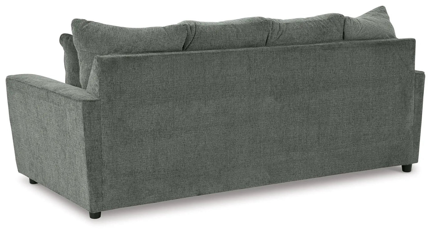 Stairatt Sofa, gray textured stationary sofa with three back cushions and upholstered arms on Tampa Home & Garden Store