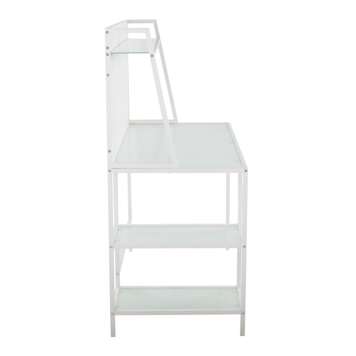 Contemporary white glass writing desk with storage shelves by HouseOfZazla on Tampa Home & Garden Store