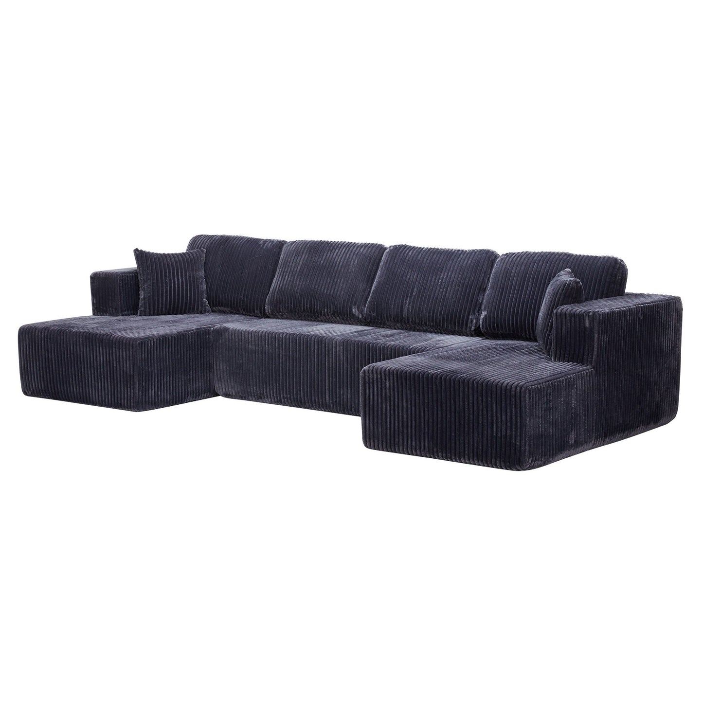 U-Shape modular sectional sofa in dark corduroy by HouseOfZazla on Tampa Home & Garden Store
