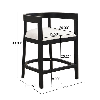 Modern rubberwood counter stool set with upholstered seats, black finish by HouseOfZazla on Tampa Home & Garden Store