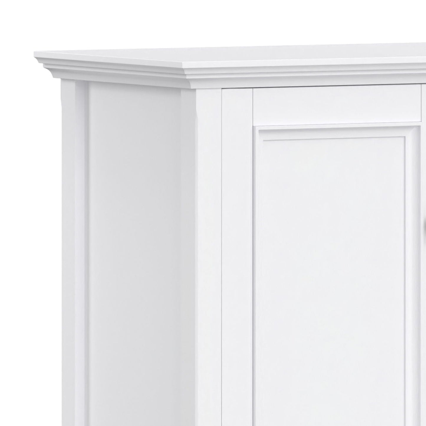 Amherst 4-Door Storage Cabinet white accent cabinet with paneled doors and decorative molding on Tampa Home & Garden Store