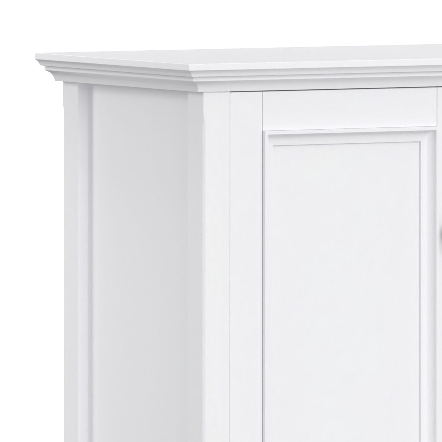 Amherst 4-Door Storage Cabinet white accent cabinet with paneled doors and decorative molding on Tampa Home & Garden Store