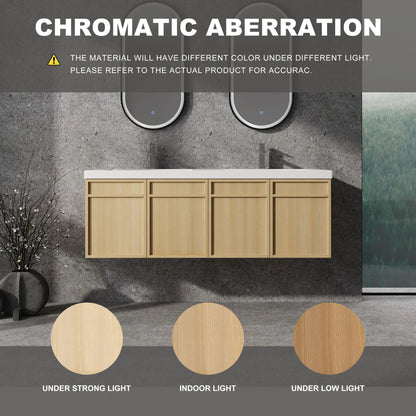 Wall-Mounted Vanity with Resin Sink Doors