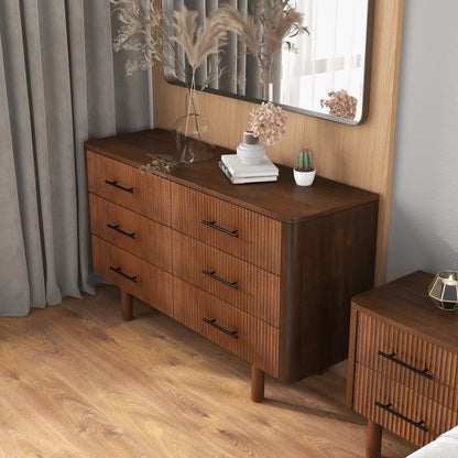 6-drawer dresser in warm walnut finish, solid wood construction by HouseOfZazla on Tampa Home & Garden Store