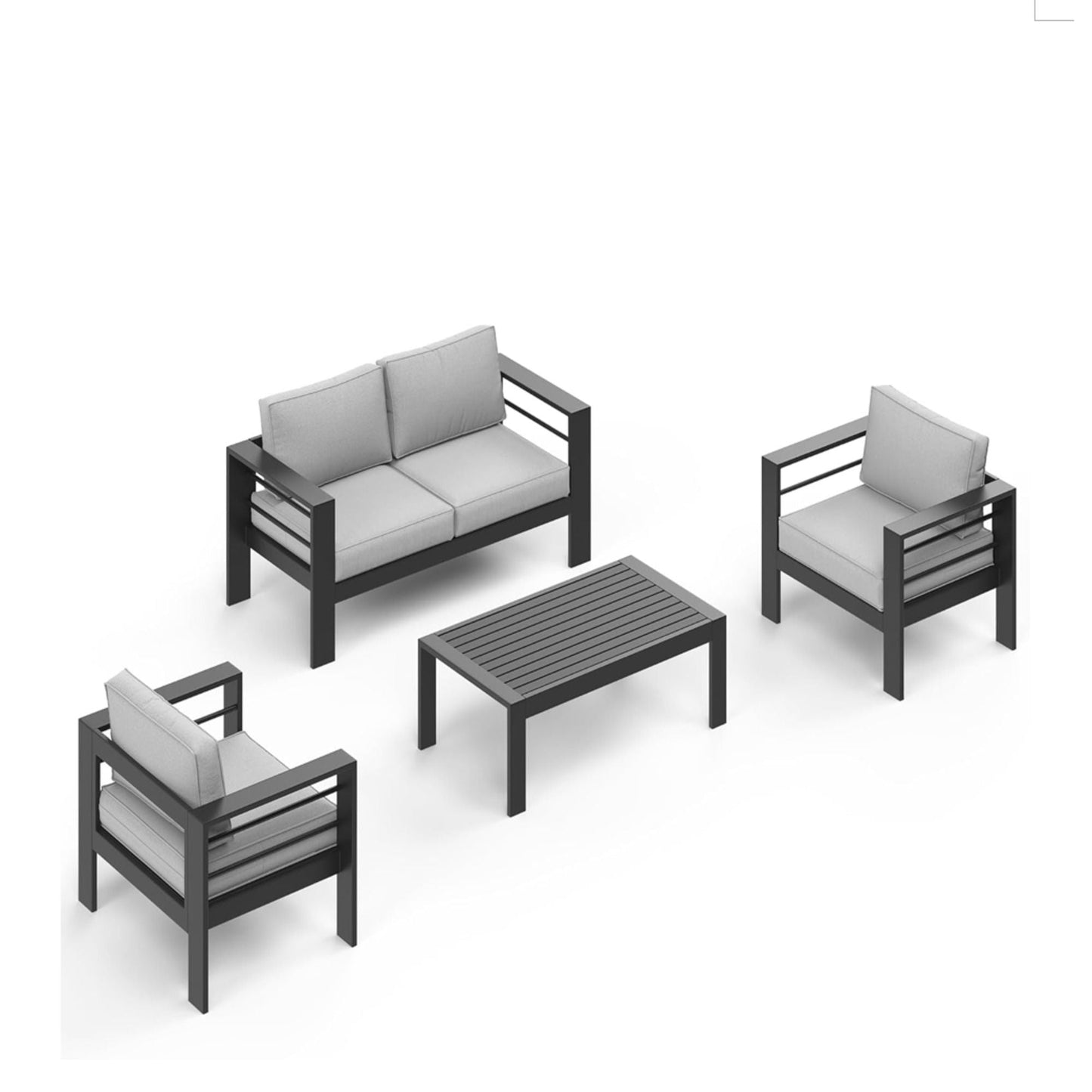 Outdoor Iron Patio Set With The Thick Cushions