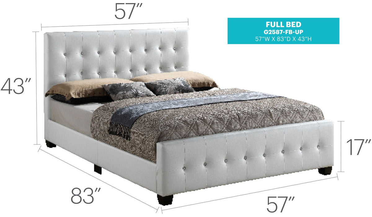 Stylish Transitional Bed upholstered in light gray fabric with tufted headboard by HouseOfZazla on Tampa Home & Garden Store