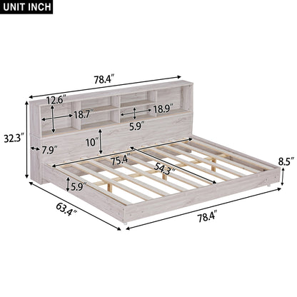Full Size Daybed Frame with Storage Bookcases White Oak - Tampa Home & Garden Store
