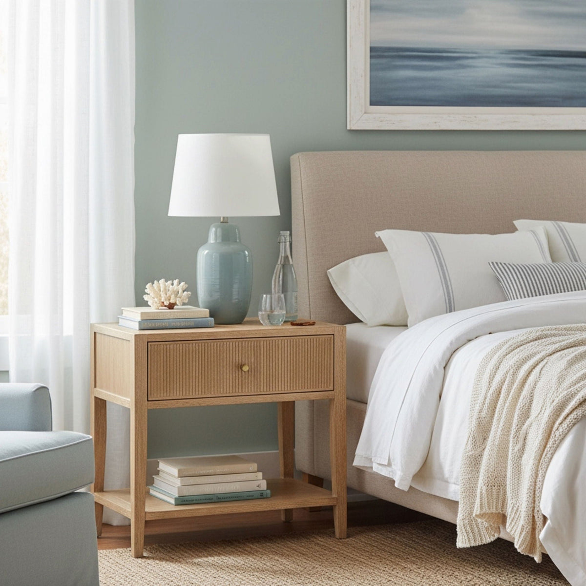 Finley 1-Drawer Nightstand with Open Shelf in natural wood by HouseOfZazla accent nightstand on Tampa Home & Garden Store
