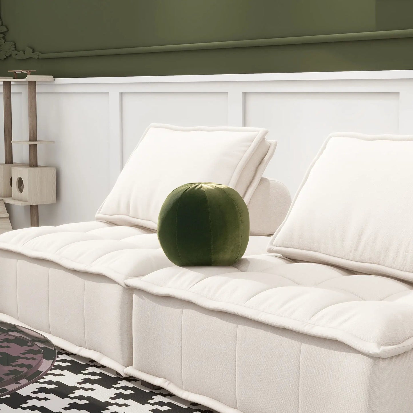 Luna round sphere throw pillow emerald green by Unique Piece Furniture on Tampa Home & Garden Store