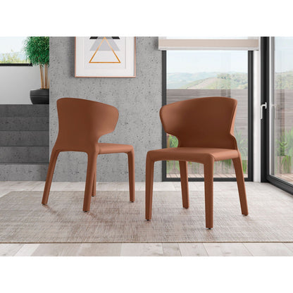 Conrad Dining Chair Set of 2 with Metal Frame in brown; molded-back chairs for dining area on Tampa Home & Garden Store