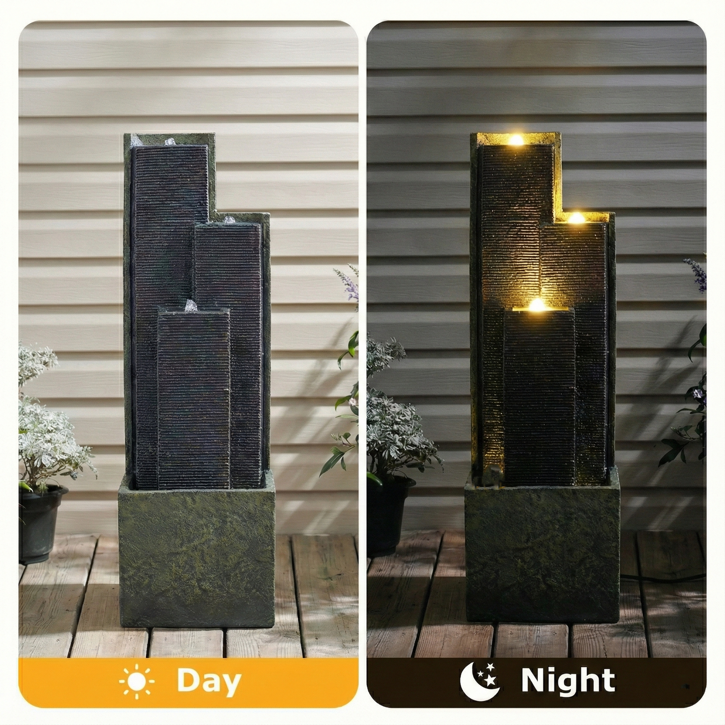 Modern 39 Inch Outdoor Water Fountain For Patio