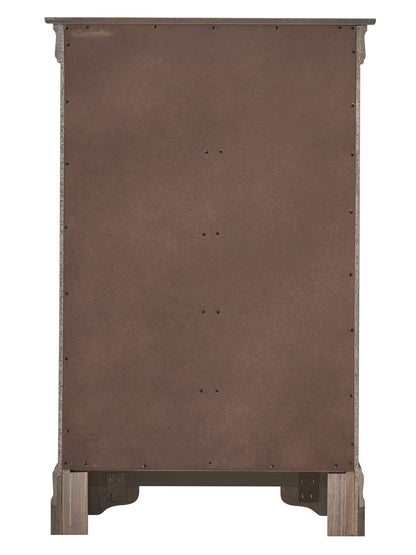 HouseOfZazla Embossed X Design Accent Chest back view with legs on Tampa Home & Garden Store