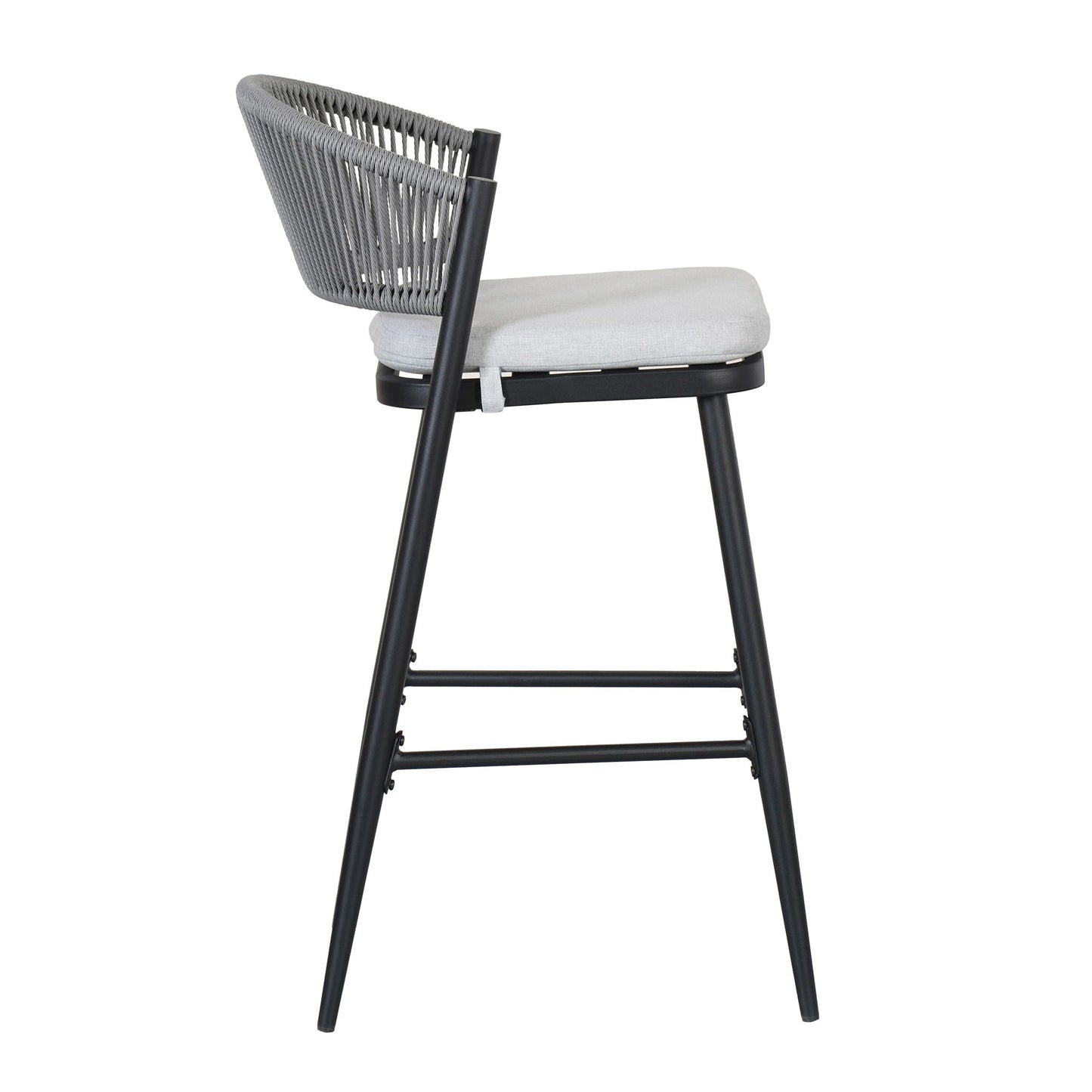 Outdoor Bar Stools With Scallop Cushion And Frame