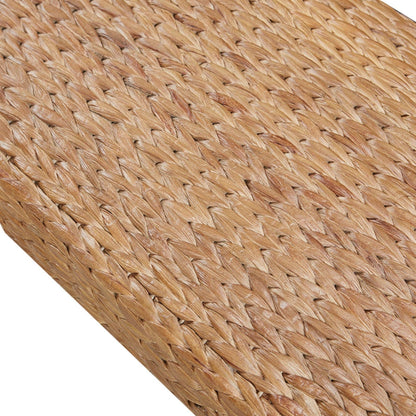 Bench With Water Hyacinth Seat brown woven natural fiber accent outdoor bench on Tampa Home & Garden Store