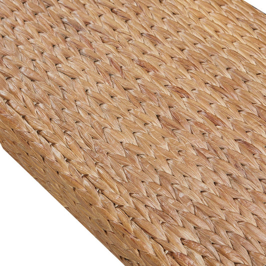 Bench With Water Hyacinth Seat brown woven natural fiber accent outdoor bench on Tampa Home & Garden Store