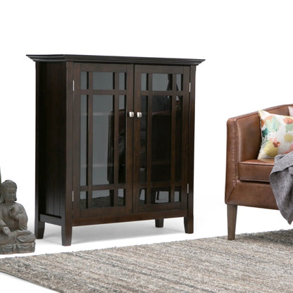 Bedford Storage Media Cabinet with Glass Doors