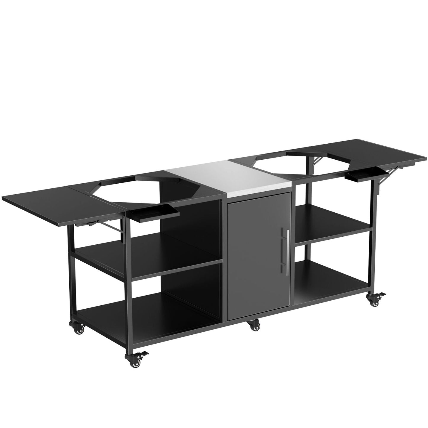 Stainless Steel Cart for Two Big Egg Grills
