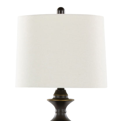 Montgomery lamp set 2 with beige shade and dark bronze base on Tampa Home & Garden Store on Tampa Home & Garden Store