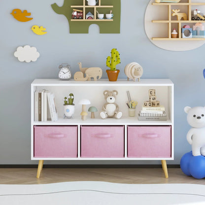 Bookcase with Collapsible Drawers Book Display