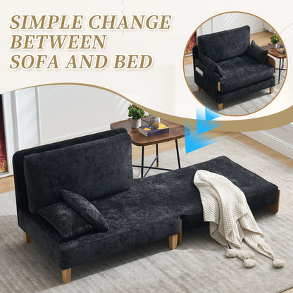 Mid Century Modern 3 Pillow Foldable Sofa Bed